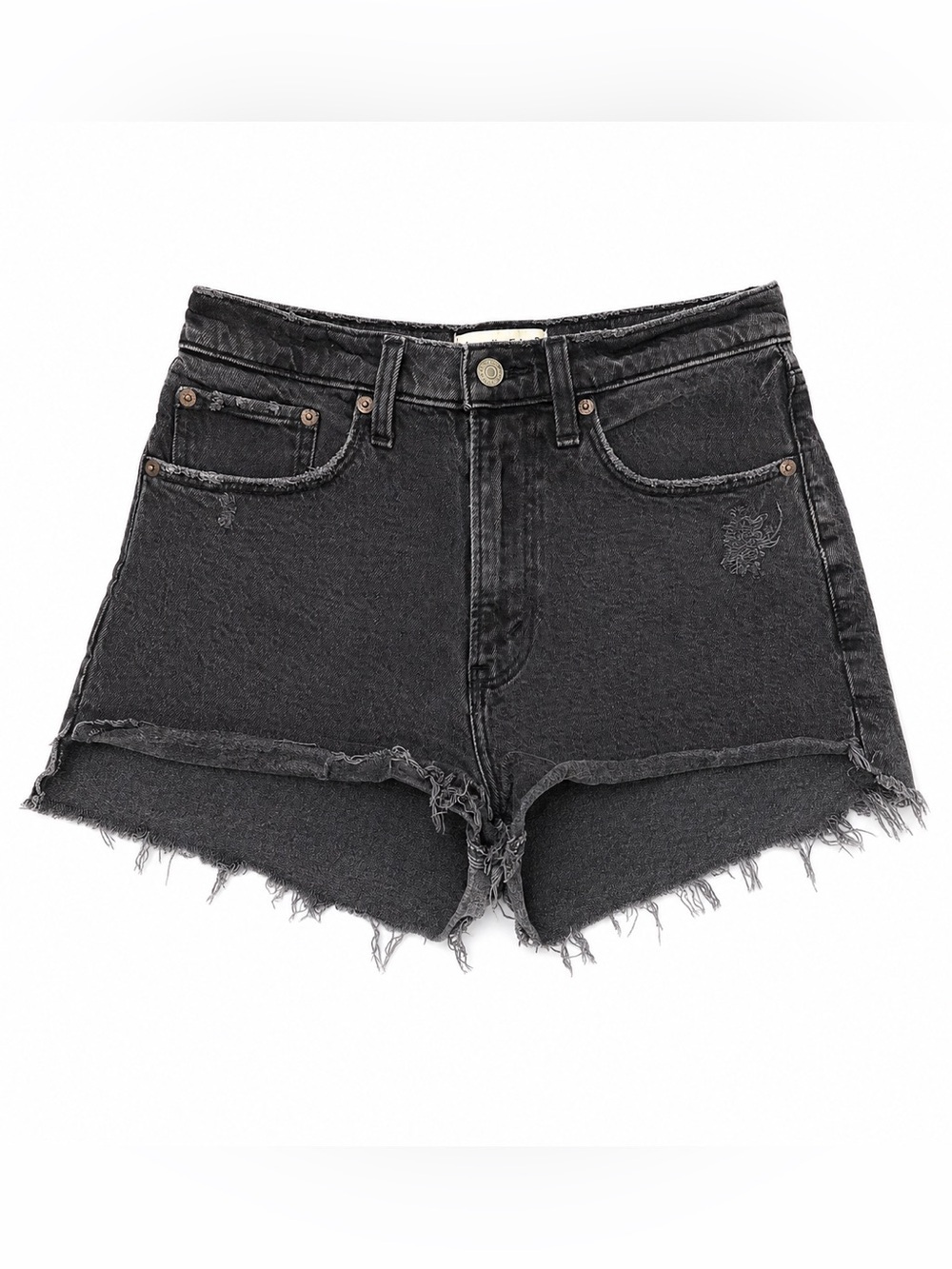 Abercrombie & Fitch mom short high rise black jean shorts, size 4